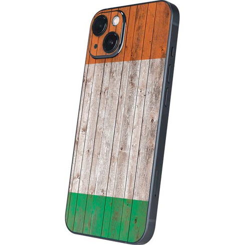 Ireland Flag Dark Wood iPhone 15 Skin