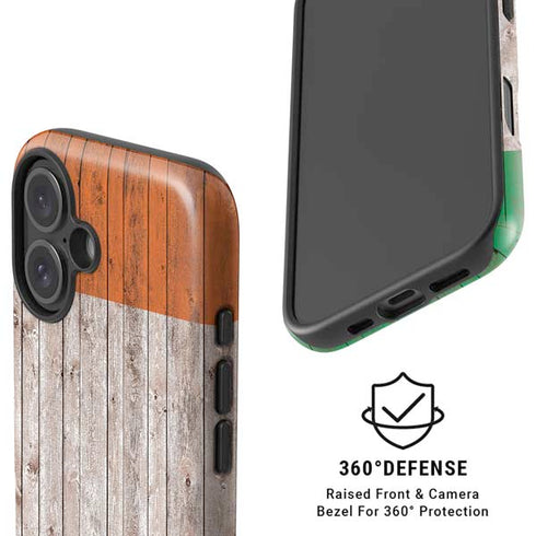 Ireland Flag Dark Wood iPhone 16 Magsafe Impact Case