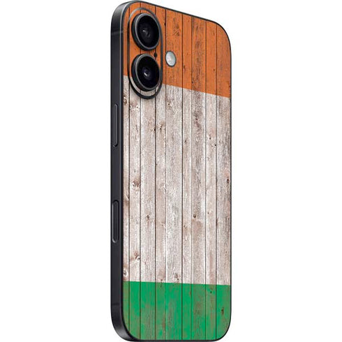 Ireland Flag Dark Wood iPhone 16 Plus Skin
