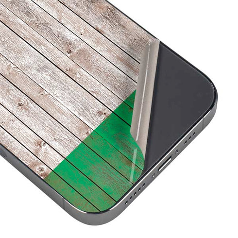 Ireland Flag Dark Wood iPhone 16 Pro Skin