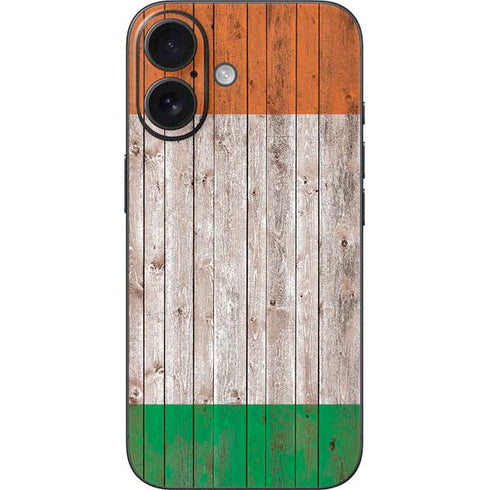 Ireland Flag Dark Wood iPhone 16 Skin