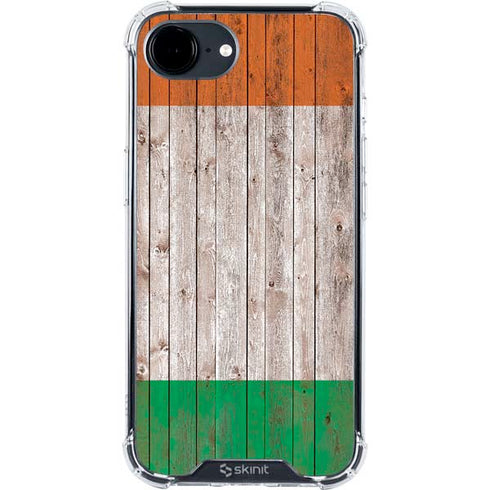 Ireland Flag Dark Wood iPhone 16e Clear Case