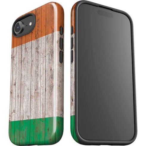Ireland Flag Dark Wood iPhone 16e Impact Case