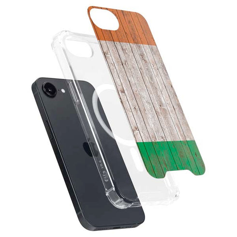 Ireland Flag Dark Wood iPhone 16e MagSafe Case
