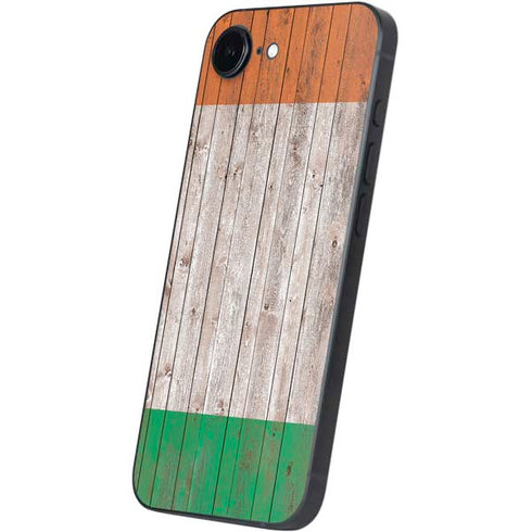 Ireland Flag Dark Wood iPhone 16e Skin
