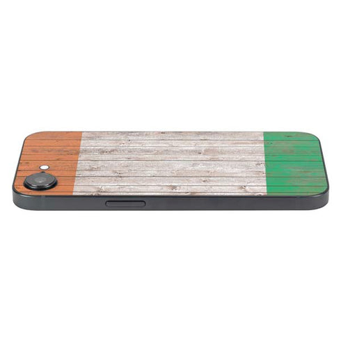 Ireland Flag Dark Wood iPhone 16e Skin