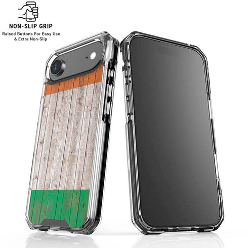 Ireland Flag Dark Wood iPhone 17 Air Clear Case