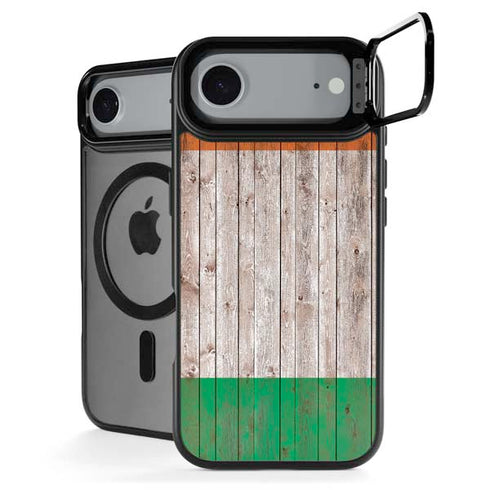 Ireland Flag Dark Wood iPhone 17 Air Kickstand Case