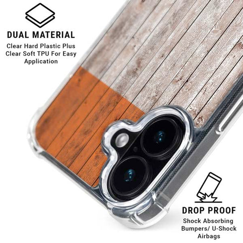 Ireland Flag Dark Wood iPhone 17 Clear Case