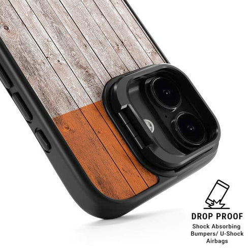 Ireland Flag Dark Wood iPhone 17 Kickstand Case