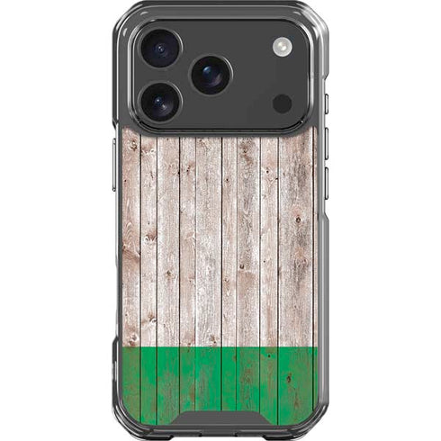 Ireland Flag Dark Wood iPhone 17 Pro Clear Case
