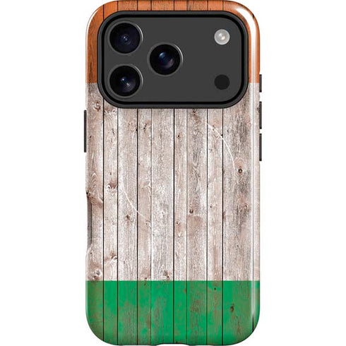Ireland Flag Dark Wood iPhone 17 Pro Magsafe Impact Case