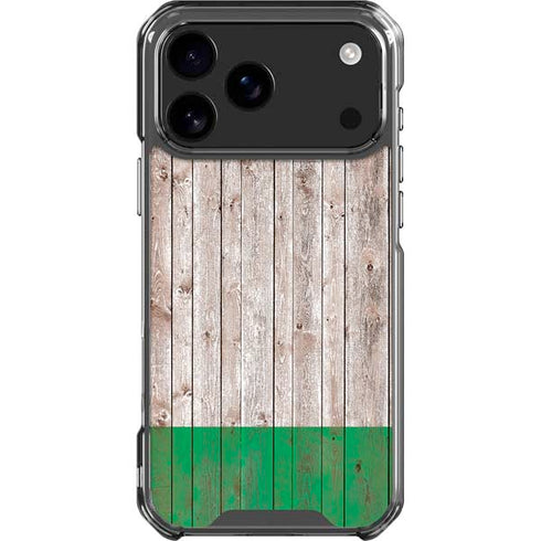 Ireland Flag Dark Wood iPhone 17 Pro Max Clear Case