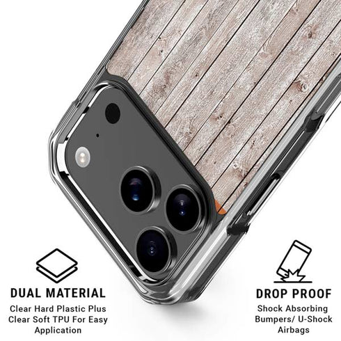 Ireland Flag Dark Wood iPhone 17 Pro Max Clear Case