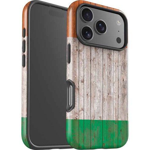 Ireland Flag Dark Wood iPhone 17 Pro Max Impact Case