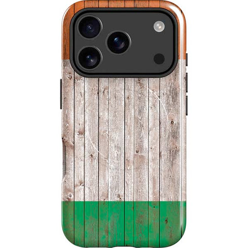Ireland Flag Dark Wood iPhone 17 Pro Max Magsafe Impact Case