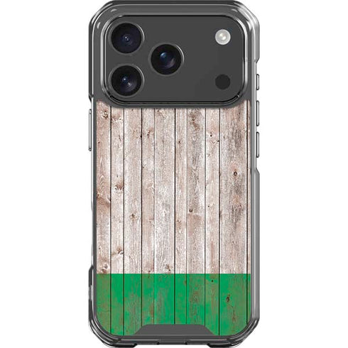 Ireland Flag Dark Wood iPhone 18 Pro Clear Case