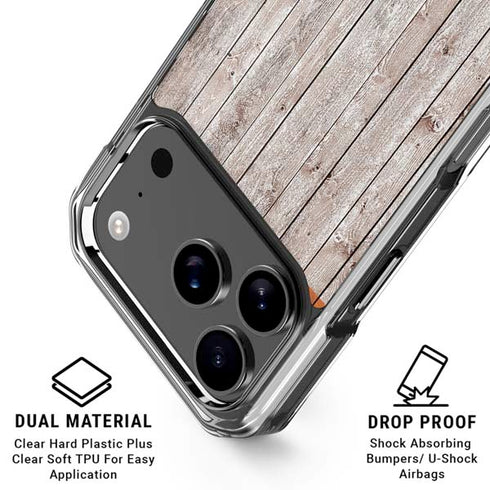 Ireland Flag Dark Wood iPhone 18 Pro Clear Case