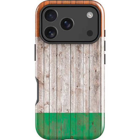 Ireland Flag Dark Wood iPhone 18 Pro Impact Case