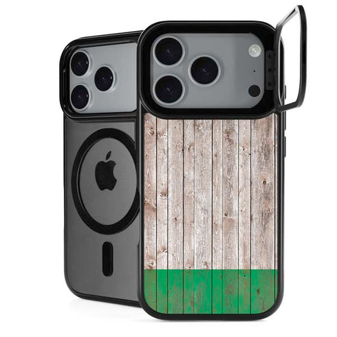 Ireland Flag Dark Wood iPhone 18 Pro Kickstand Case
