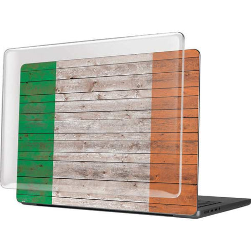 Ireland Flag Dark Wood MacBook Pro 14in (2021-24) Case plus Skin