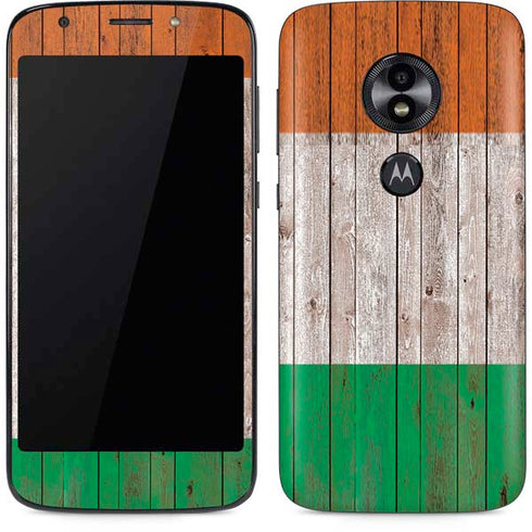Ireland Flag Dark Wood Moto E5 Play Skin