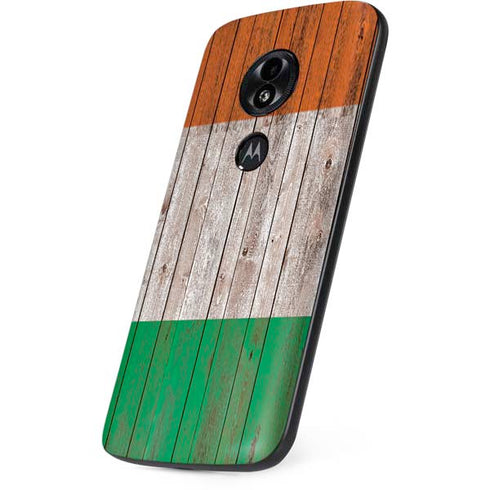 Ireland Flag Dark Wood Moto E5 Play Skin