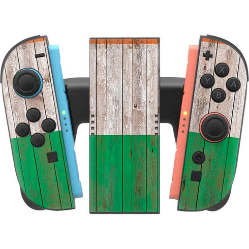Ireland Flag Dark Wood Nintendo Switch 2 (2025) Joy-Con Controller Skin