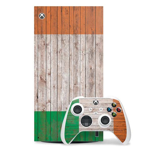 Ireland Flag Dark Wood Xbox Series X Skins