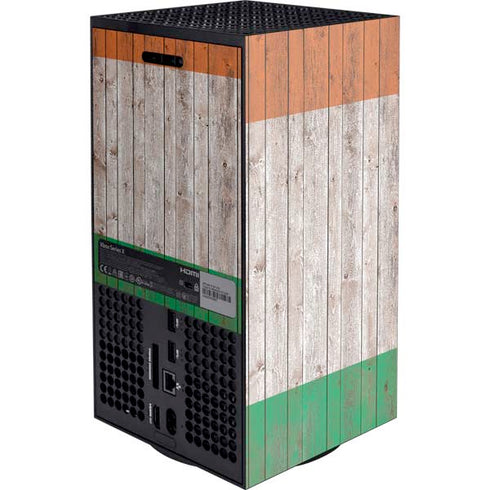Ireland Flag Dark Wood XBox Series X Digital Edition Console Skin