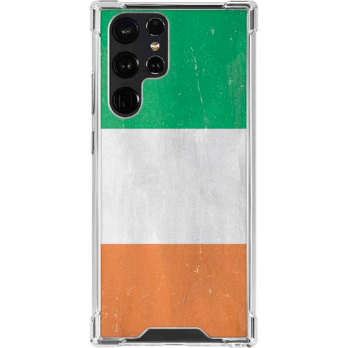 Ireland Flag Distressed Galaxy S23 Ultra Clear Case