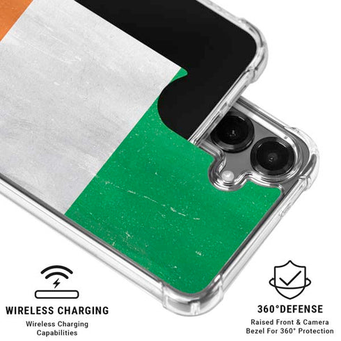 Ireland Flag Distressed Galaxy S26 Clear Case