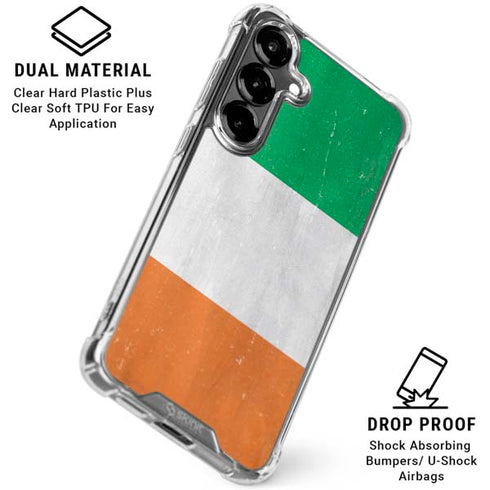 Ireland Flag Distressed Galaxy S26 Plus Clear Case
