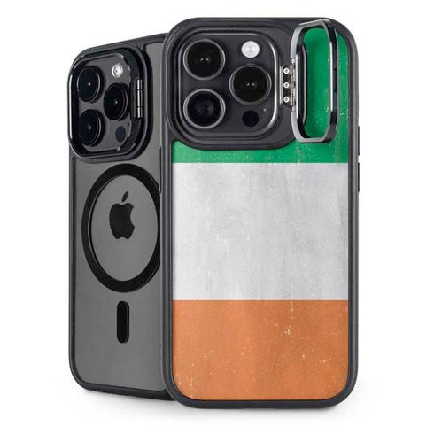 Ireland Flag Distressed iPhone 15 Pro Kickstand Case