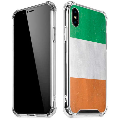 Ireland Flag Distressed iPhone X/XS Clear Case