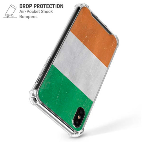 Ireland Flag Distressed iPhone X/XS Clear Case
