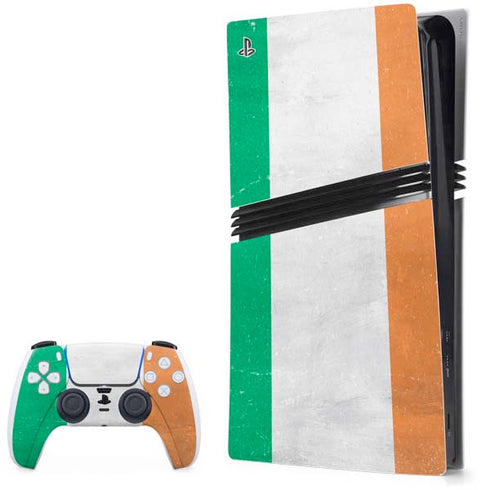 Ireland Flag Distressed PS5 Pro Bundle Skin