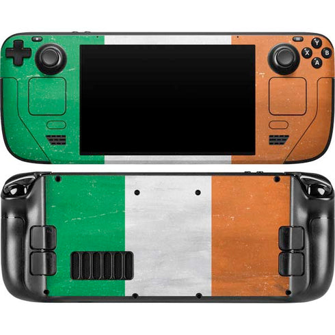 Ireland Flag Distressed Steam Deck Handheld Gaming Computer OLED Skin