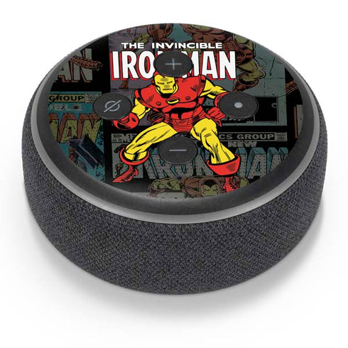 Marvel Classic Comics Iron Man Action Vintage Amazon Echo Dot Skin