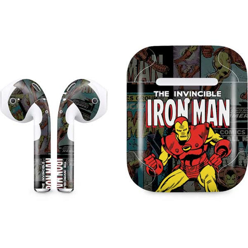 Marvel Classic Comics Iron Man Action Vintage Apple AirPods 2 Skin