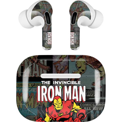 Marvel Classic Comics Iron Man Action Vintage Apple AirPods Pro Skin