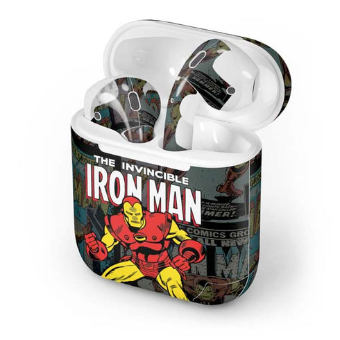 Marvel Classic Comics Iron Man Action Vintage Apple AirPods Skin