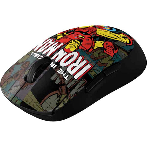 Marvel Classic Comics Iron Man Action Vintage G Pro Wireless Gaming Mouse Skin