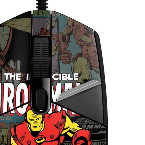Marvel Classic Comics Iron Man Action Vintage G203 Prodigy RGB Wired Gaming Mouse Skin