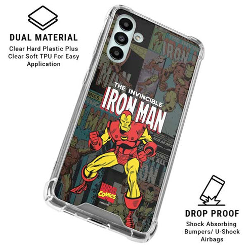 Marvel Classic Comics Iron Man Action Vintage Galaxy A13 5G Clear Case