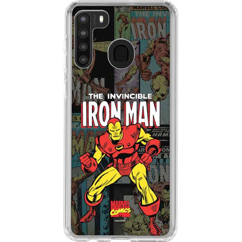 Marvel Classic Comics Iron Man Action Vintage Galaxy A21 Clear Case
