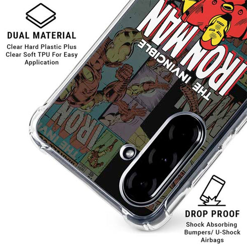 Marvel Classic Comics Iron Man Action Vintage Galaxy A36 5G Clear Case