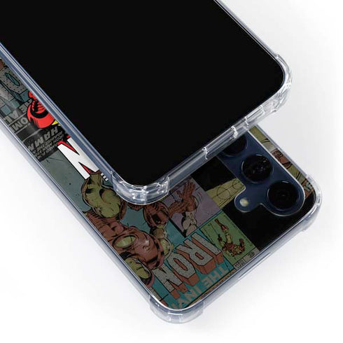 Marvel Classic Comics Iron Man Action Vintage Galaxy A55 5G Clear Case