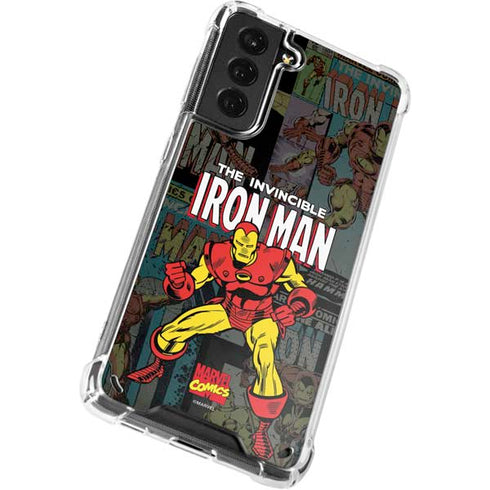 Marvel Classic Comics Iron Man Action Vintage Galaxy S21 5G Clear Case