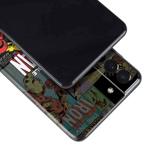 Marvel Classic Comics Iron Man Action Vintage Galaxy S21 Plus 5G Skin